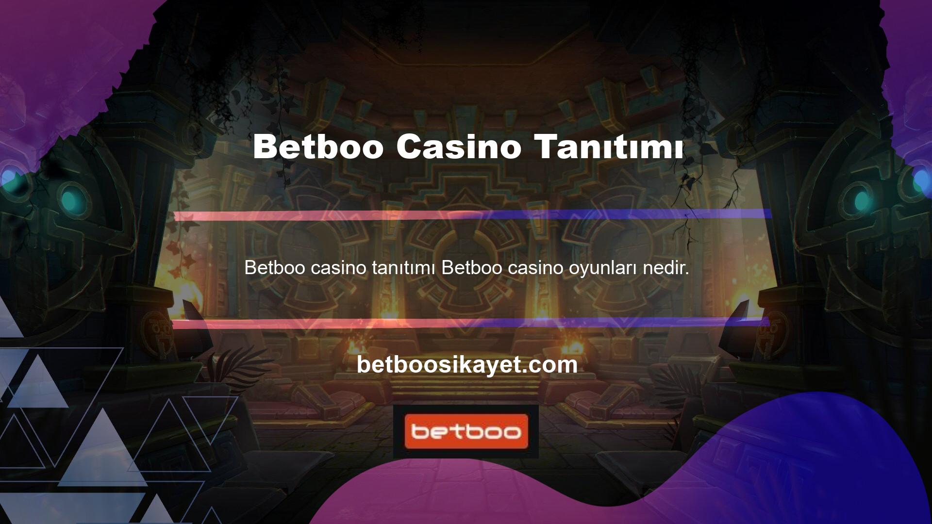 Güvenilir bir yasal bahis şirketi olarak Betboo çok çeşitli casino oyunları sunar ve üyelerine gelir sağlar